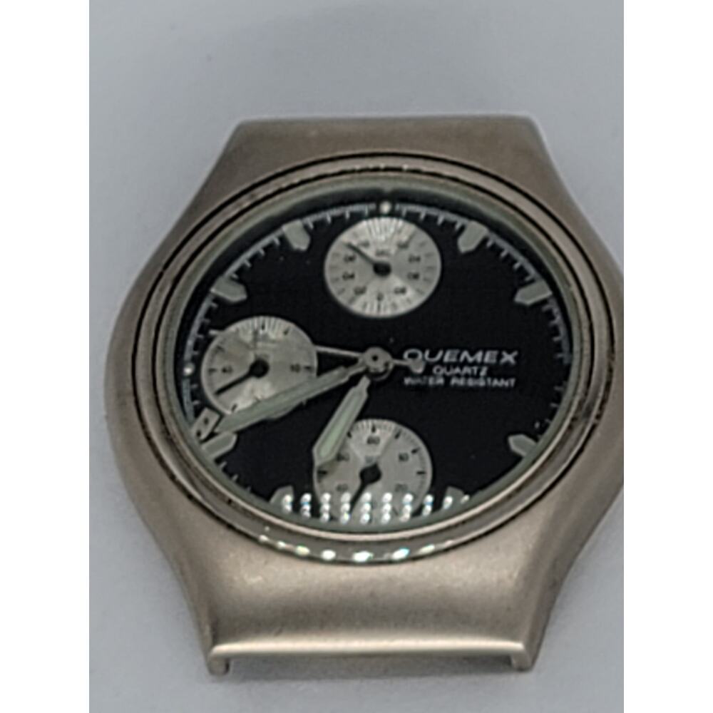 Quemex Triple Subdial Men's Vintage Japanese Watch Face